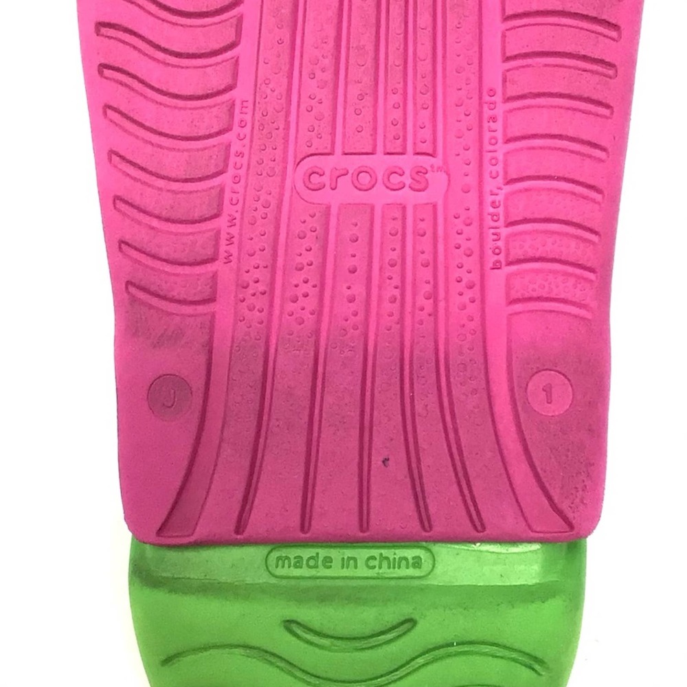 Crocs | Pink Green Disney Mickey Mouse Girls Open Toe Sandals J1 - Picture 6 of 7